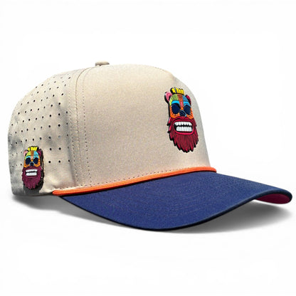 Tiki Bear Golf Hat | Snapback Cap | Built-in Magnetic Ball Marker Holder + Marker Included | Adjustable Multicolor - Club Rehab