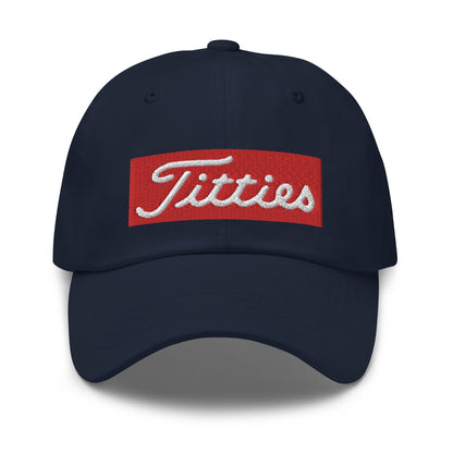 Titties Baseball Hat - Navy - Club Rehab