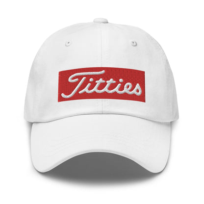 Titties Baseball Hat - White - Club Rehab