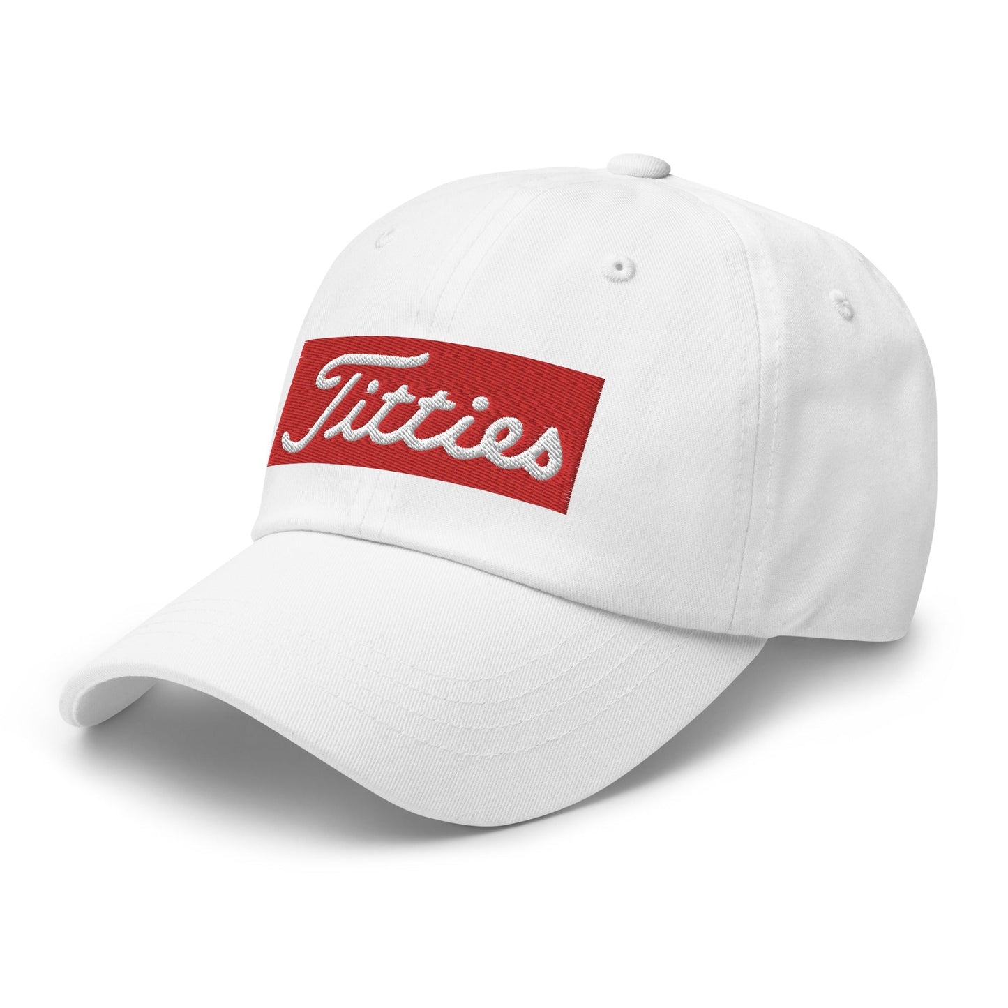 Titties Baseball Hat - White - Club Rehab