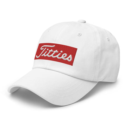 Titties Baseball Hat - White - Club Rehab