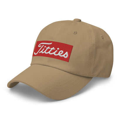 Titties Baseball Hat - Khaki - Club Rehab