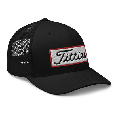 Titties Patch Trucker Hat - Black - Club Rehab
