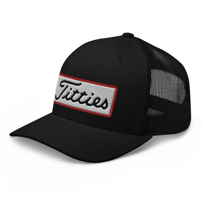 Titties Patch Trucker Hat - Black - Club Rehab