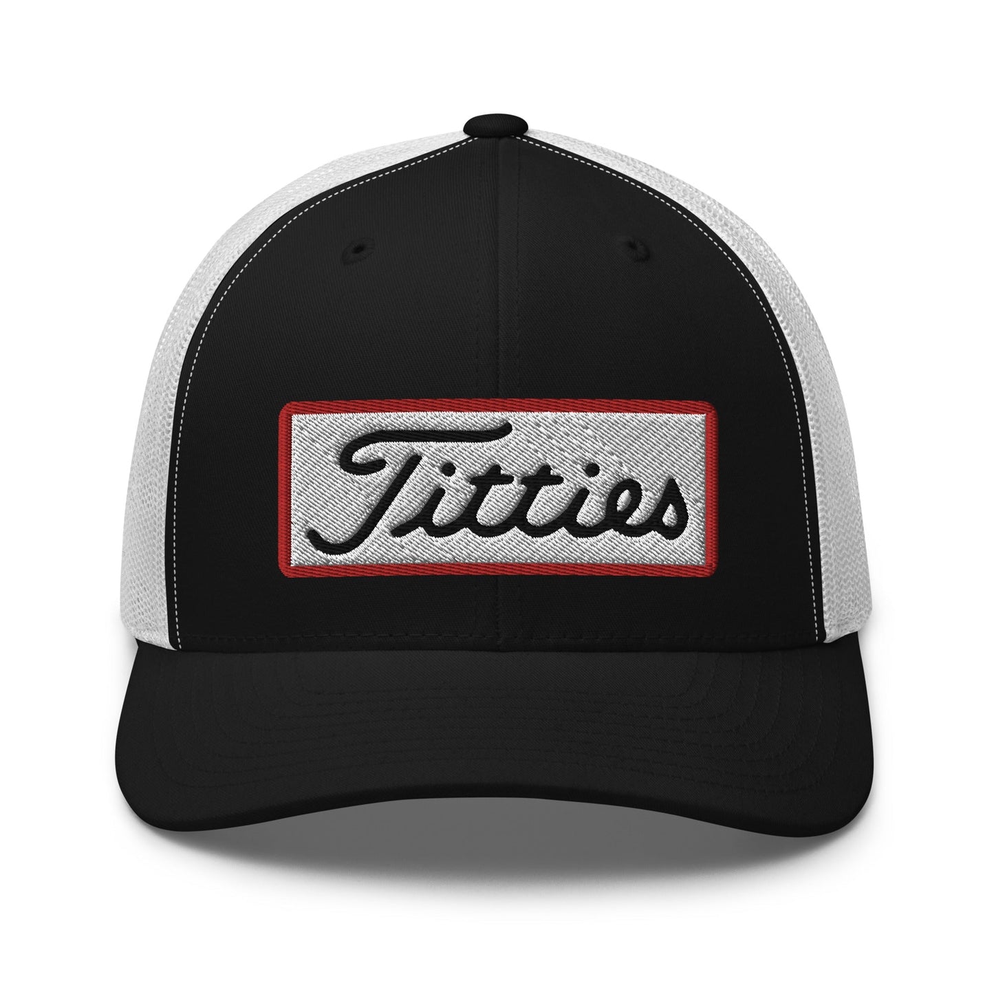 Titties Patch Trucker Hat - Black/ White - Club Rehab