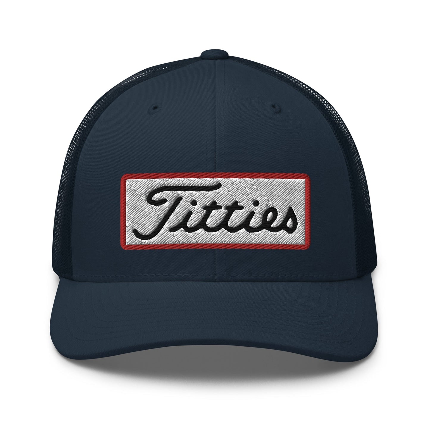 Titties Patch Trucker Hat - Navy - Club Rehab
