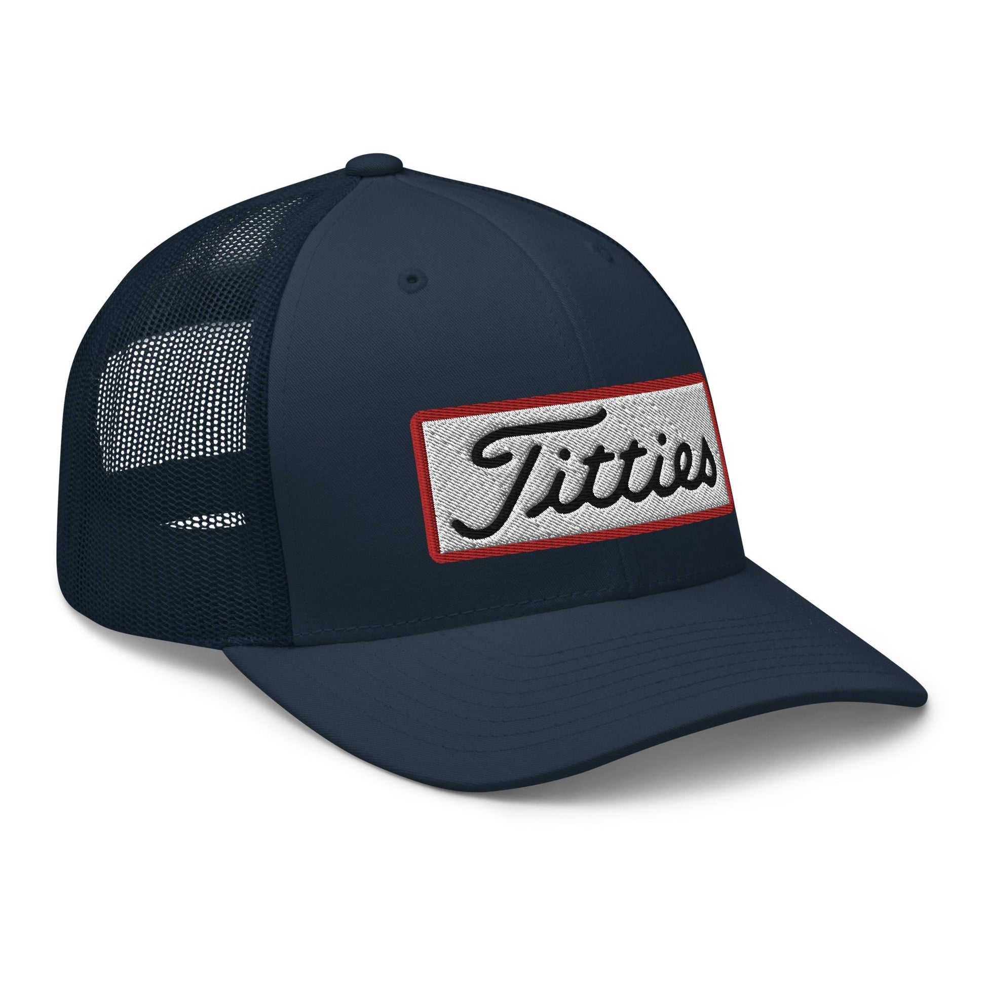 Titties Patch Trucker Hat - Navy - Club Rehab