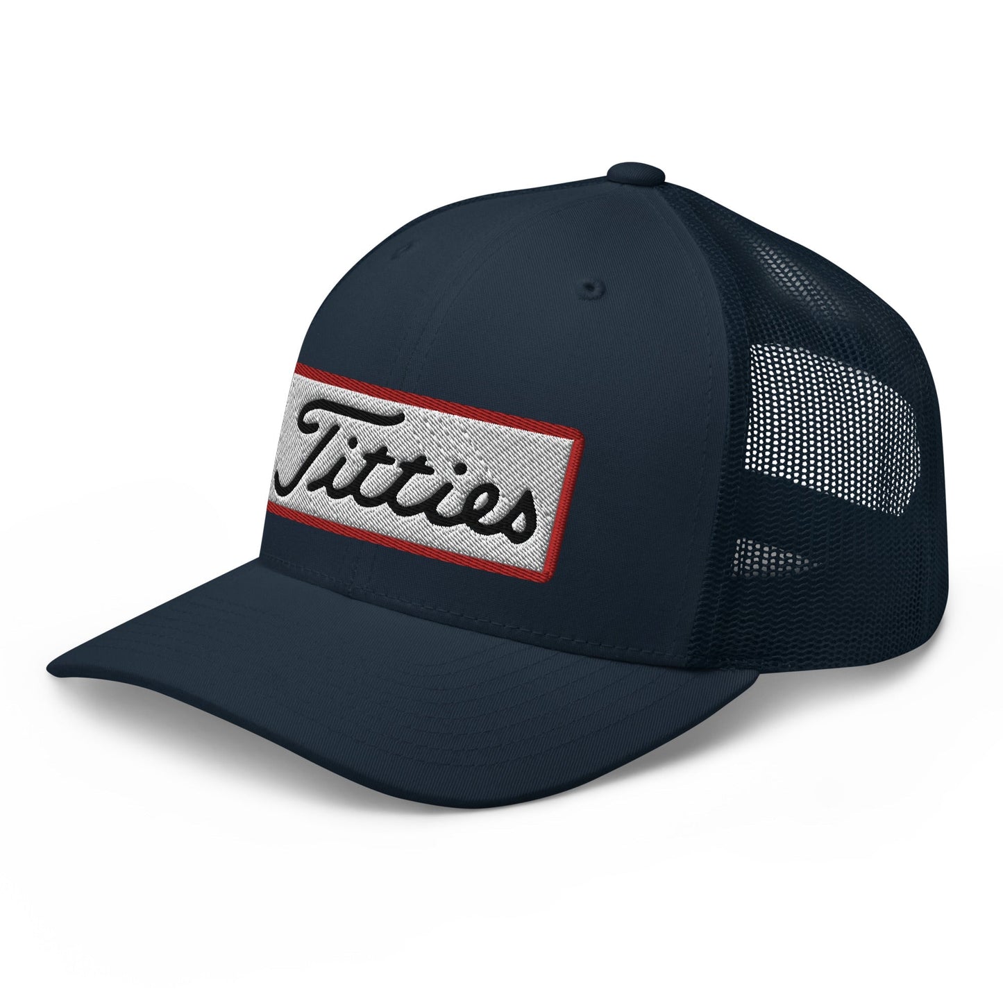 Titties Patch Trucker Hat - Navy - Club Rehab