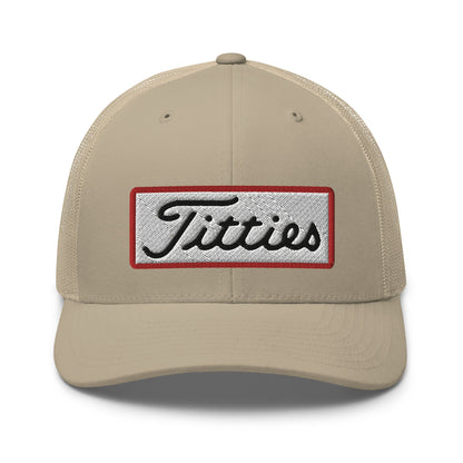 Titties Patch Trucker Hat - Khaki - Club Rehab