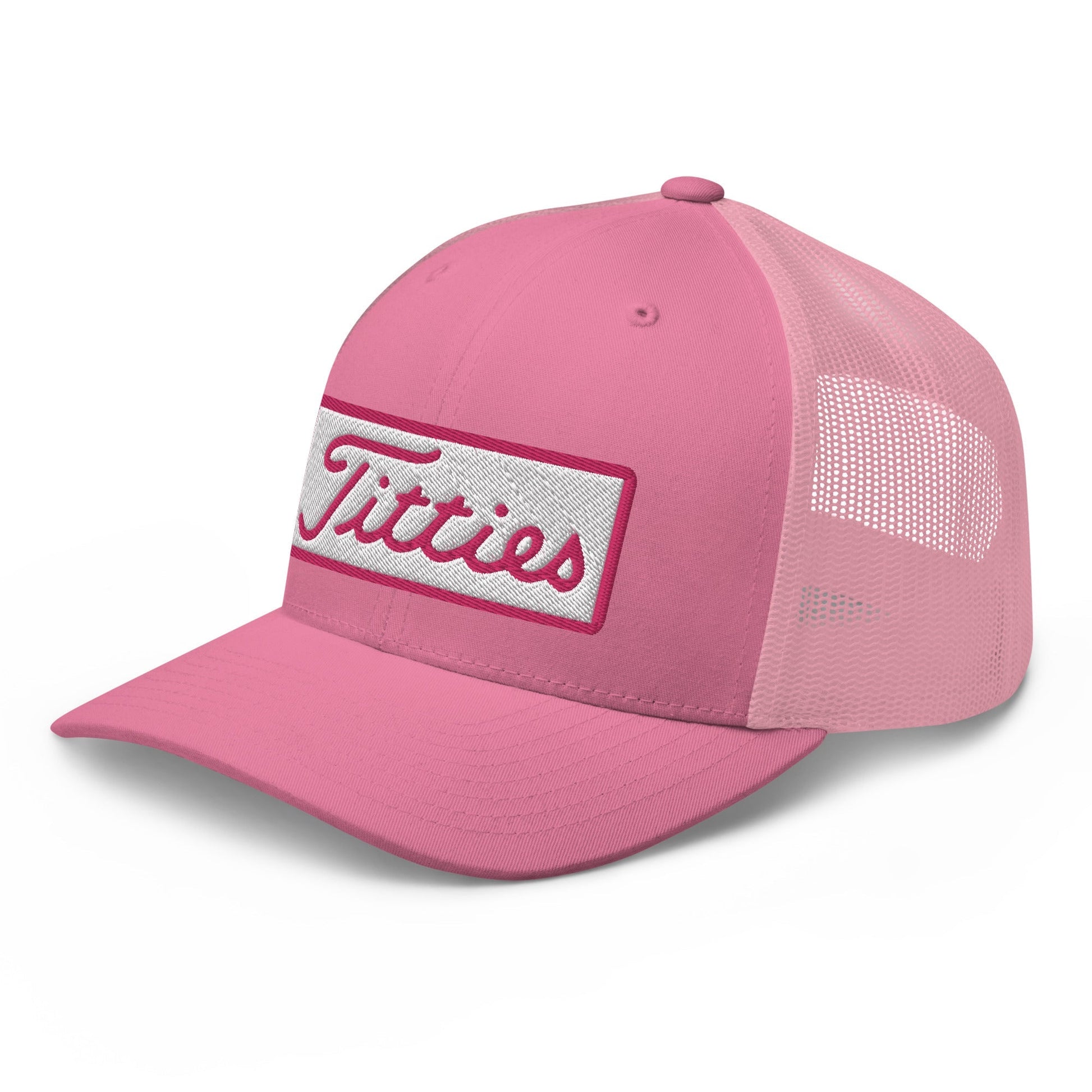 Titties Patch Trucker Hat - Pink - Club Rehab