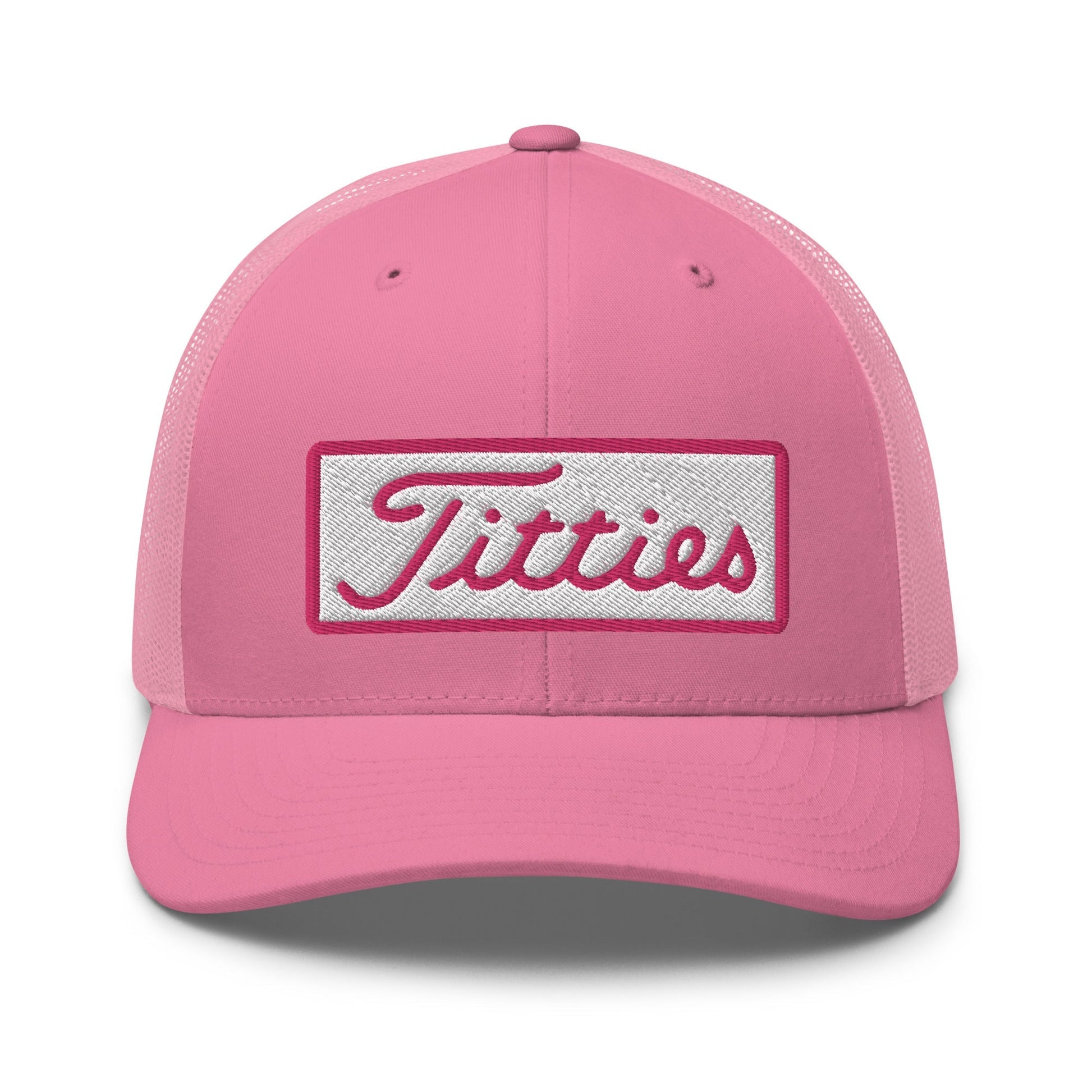 Titties Patch Trucker Hat - Pink - Club Rehab