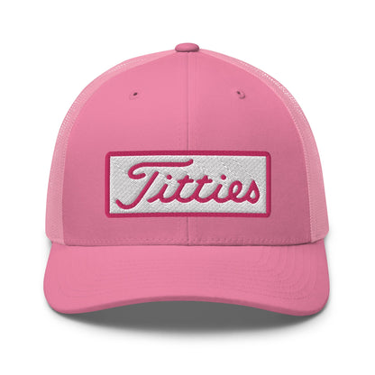Titties Patch Trucker Hat - Pink - Club Rehab