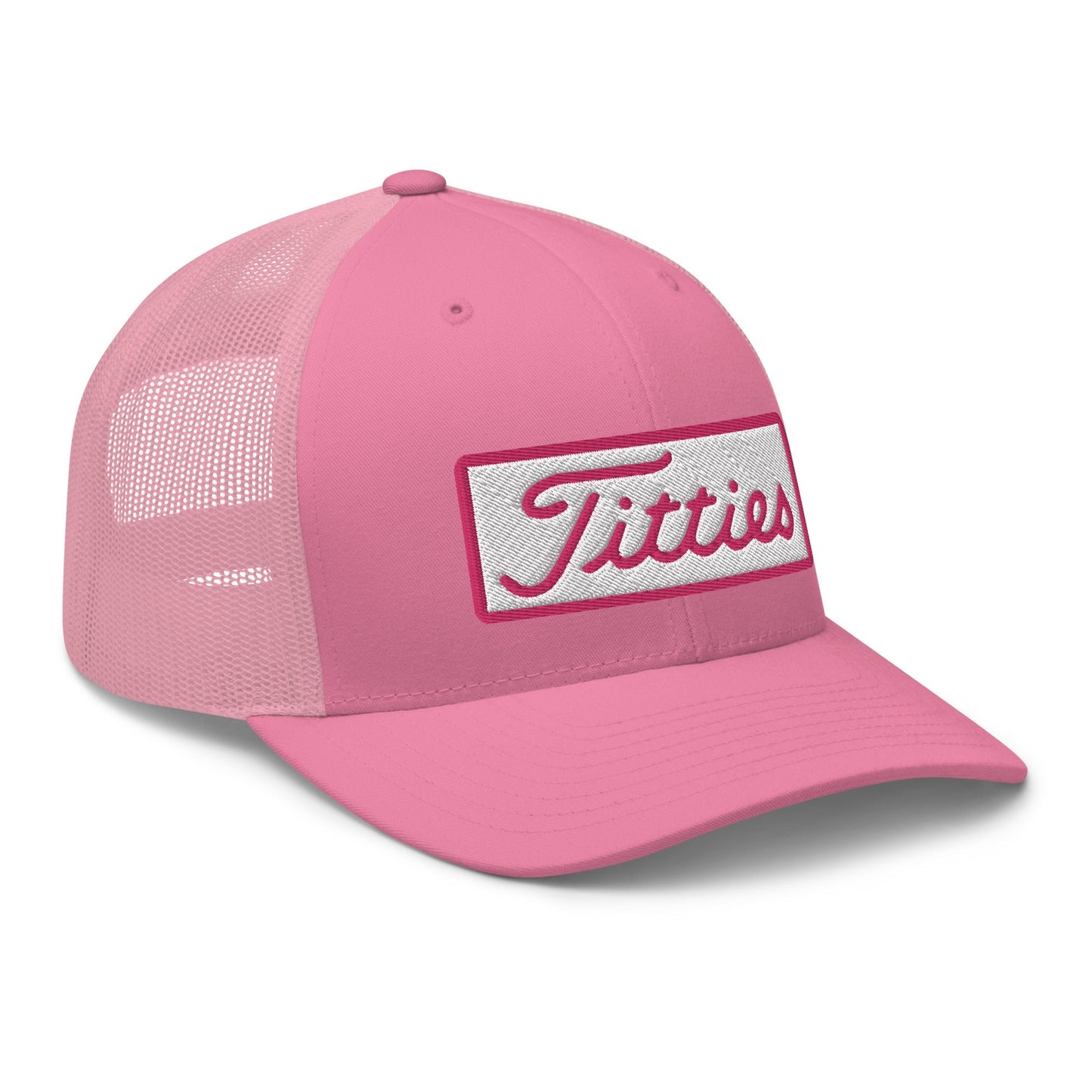 Titties Patch Trucker Hat - Pink - Club Rehab