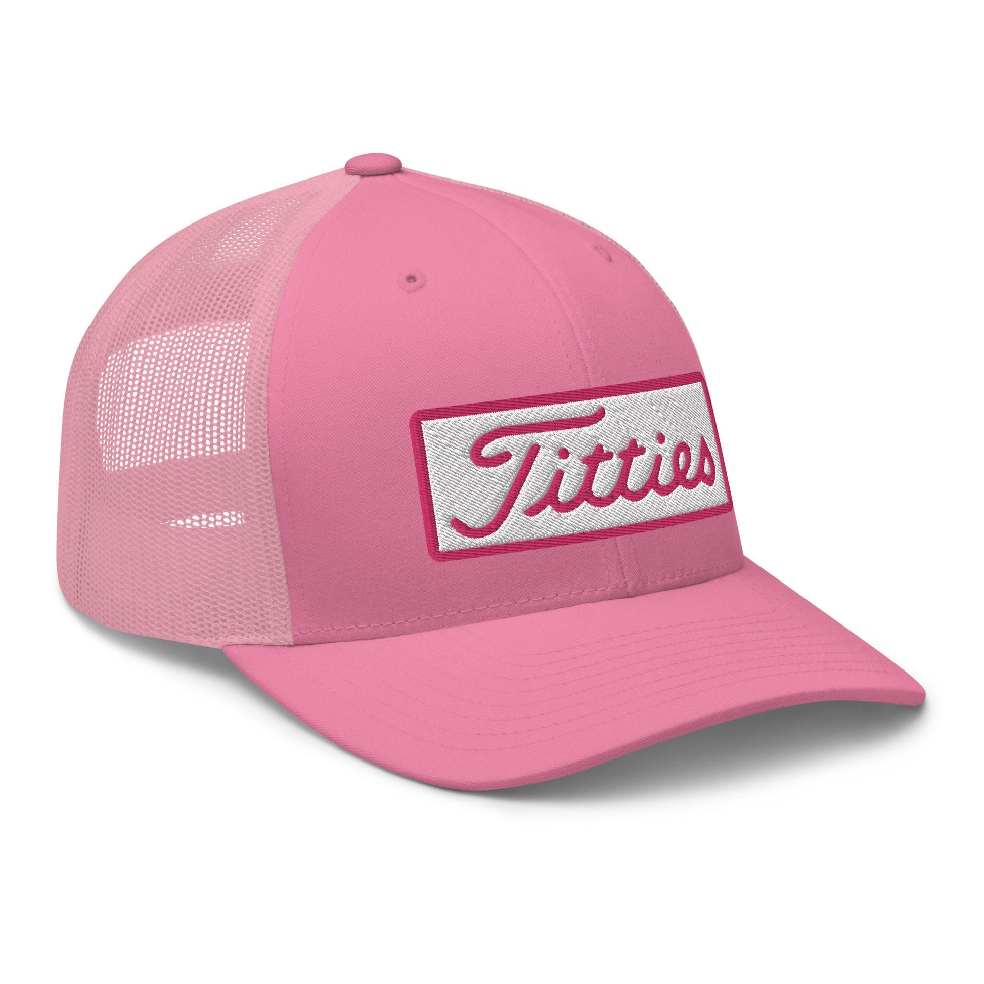 Titties Patch Trucker Hat - Pink - Club Rehab