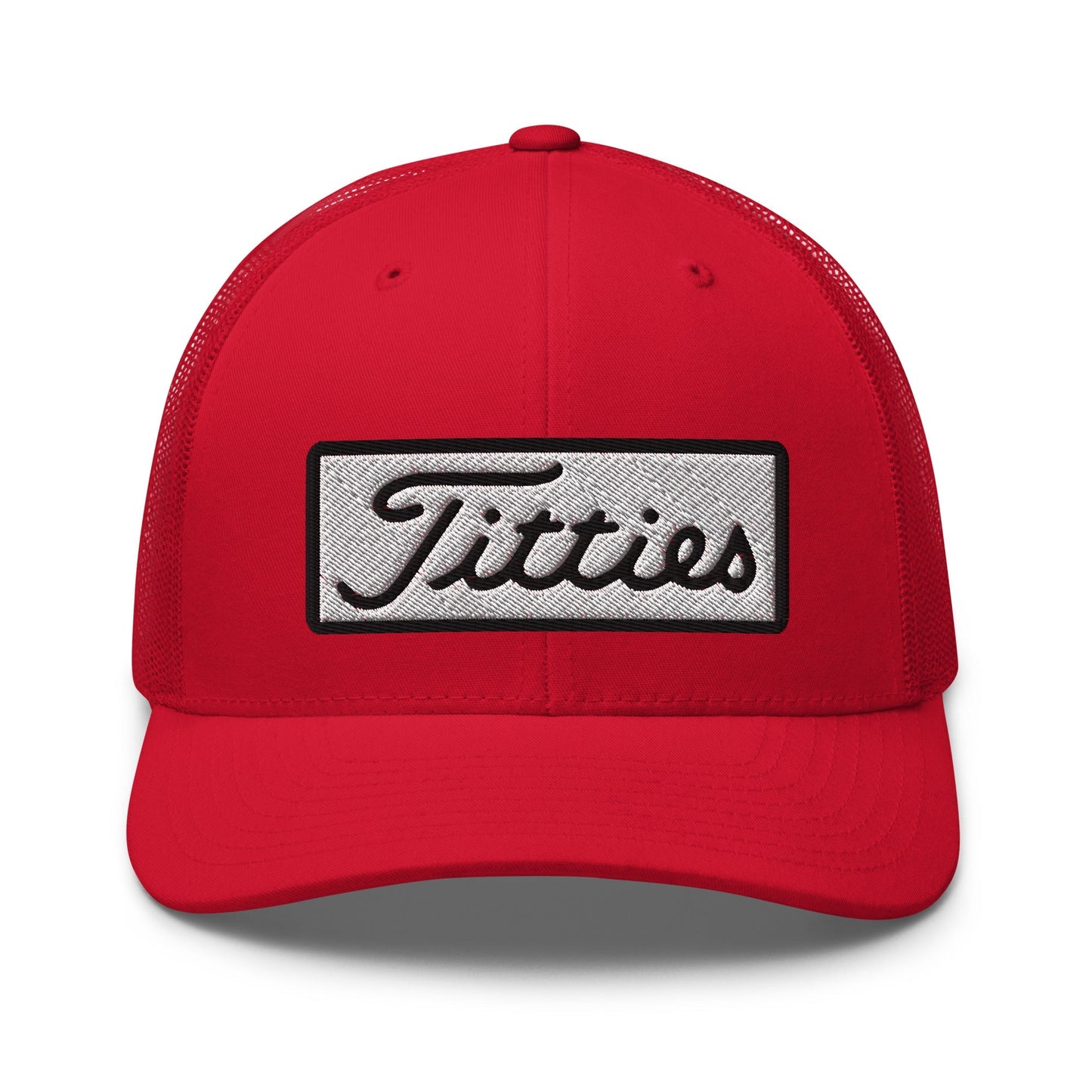 Titties Patch Trucker Hat - Red - Club Rehab