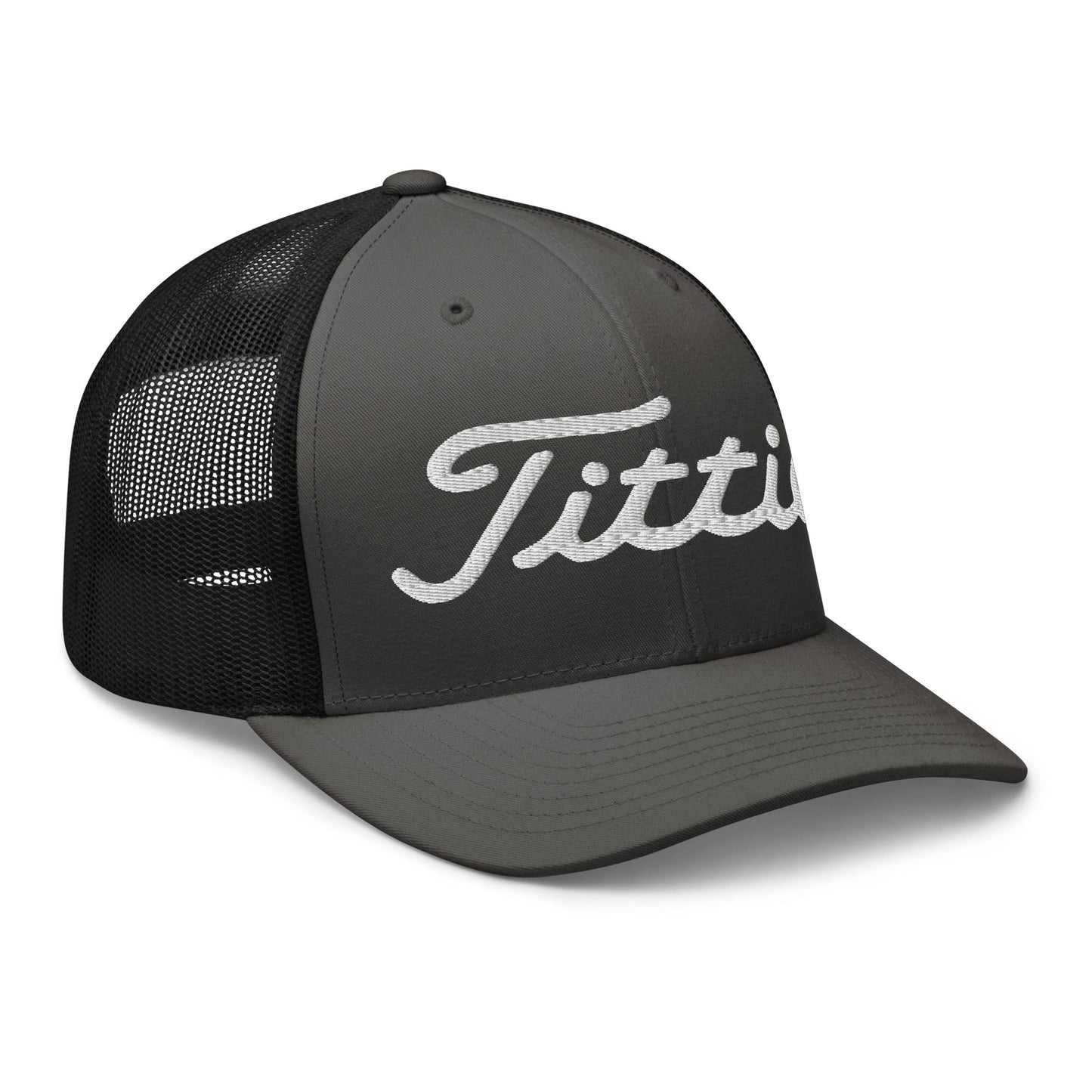 Titties Trucker Hat - Charcoal/ Black - Club Rehab