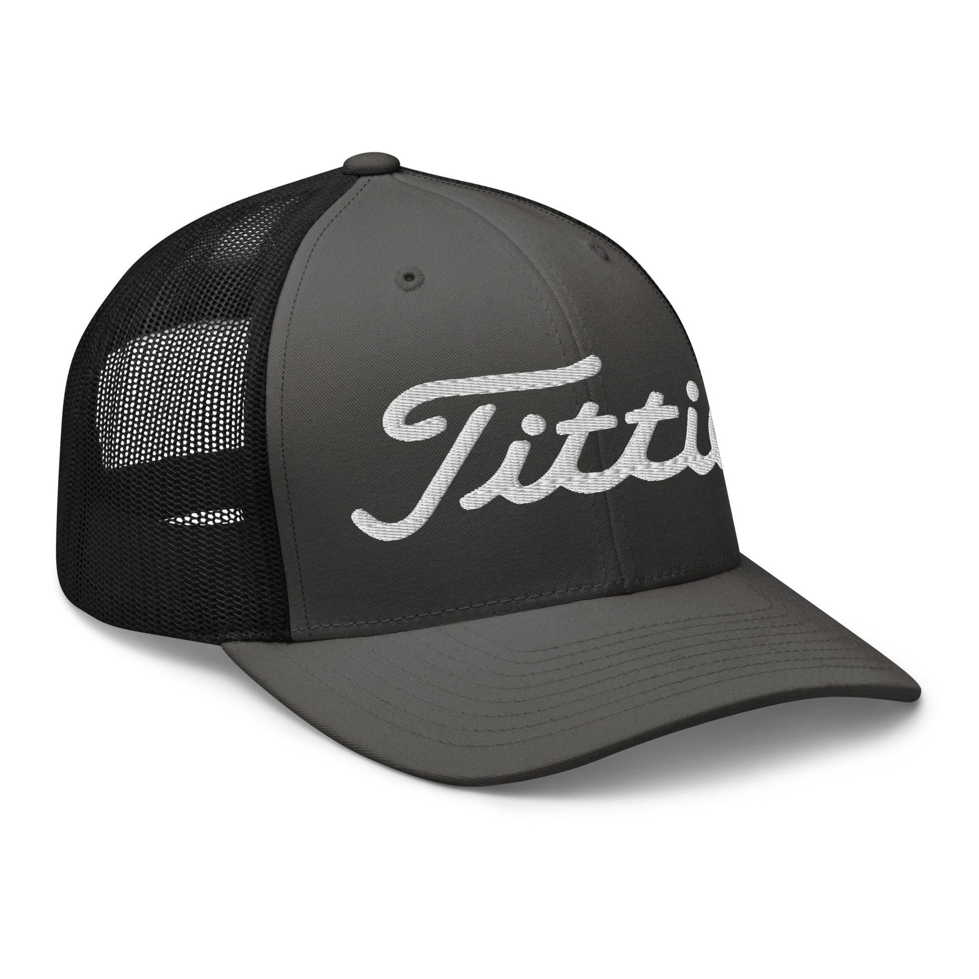 Titties Trucker Hat - Charcoal/ Black - Club Rehab