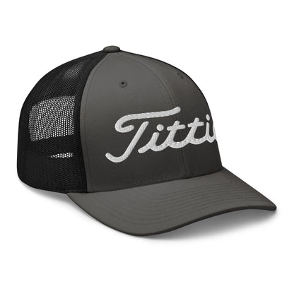 Titties Trucker Hat - Charcoal/ Black - Club Rehab