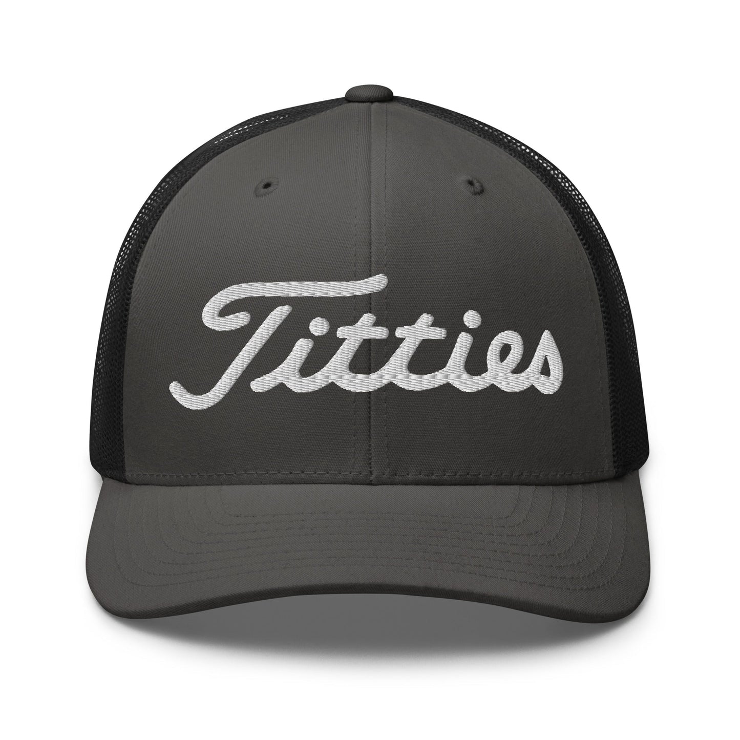 Titties Trucker Hat - Charcoal/ Black - Club Rehab