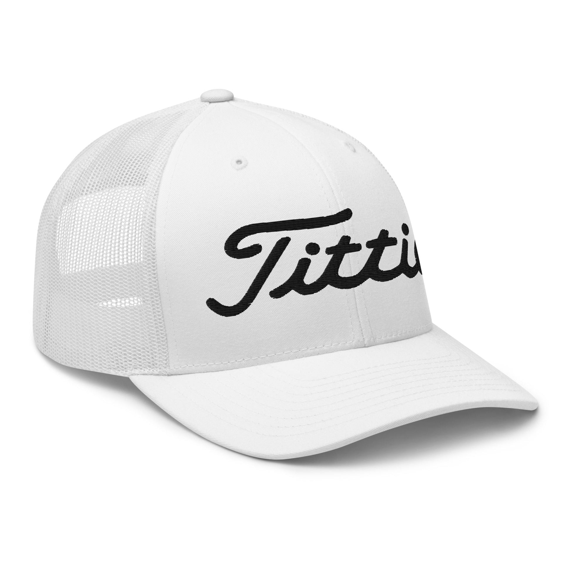 Titties Trucker Hat - White - Club Rehab