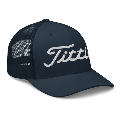 Titties Trucker Hat - Navy - Club Rehab
