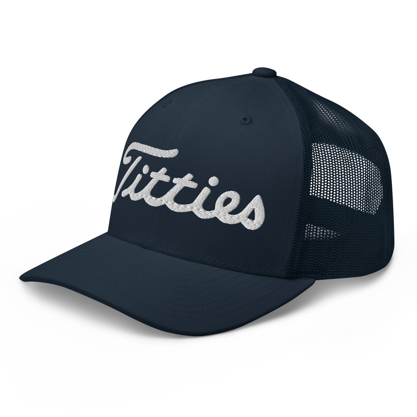 Titties Trucker Hat - Navy - Club Rehab
