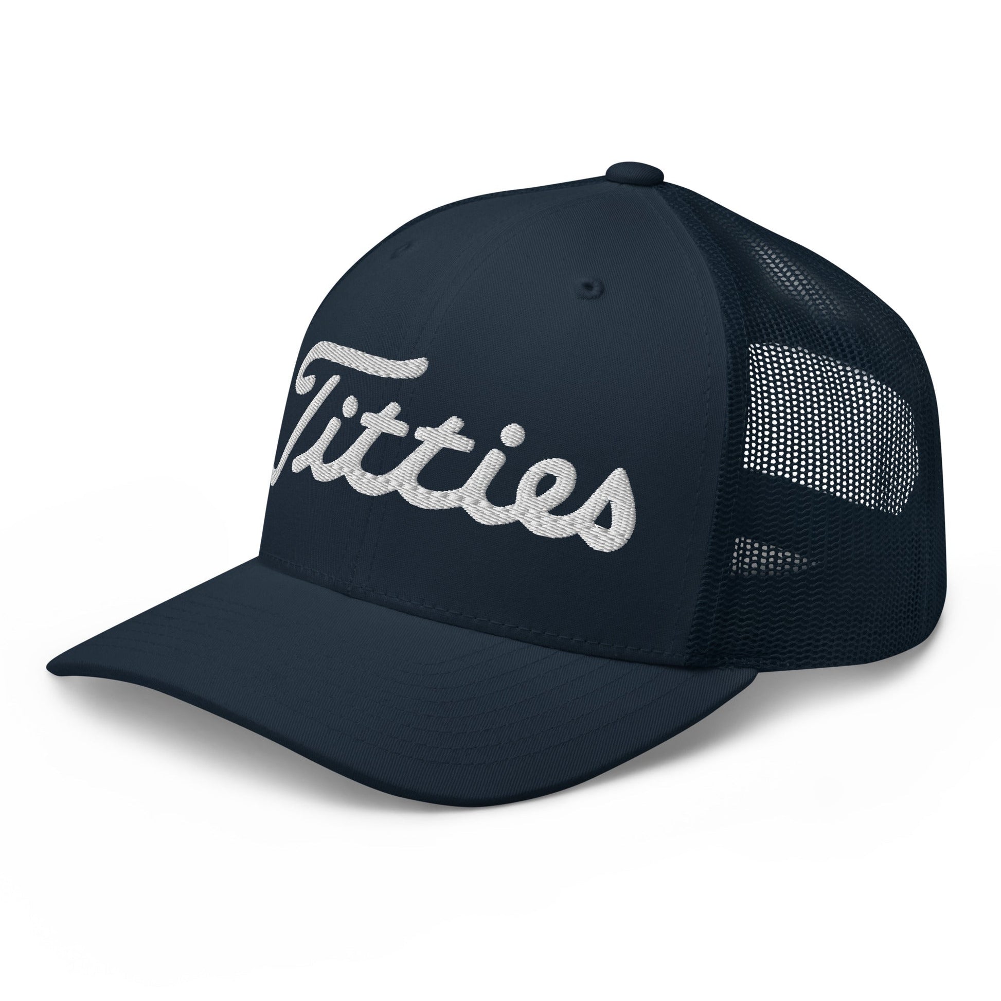 Titties Trucker Hat - Navy - Club Rehab