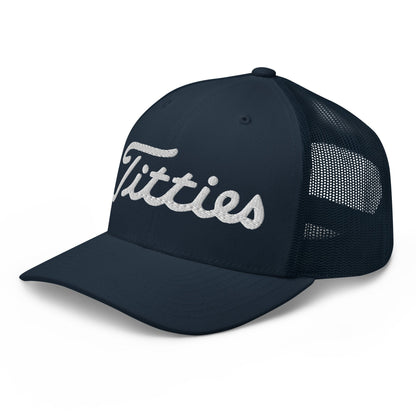 Titties Trucker Hat - Navy - Club Rehab