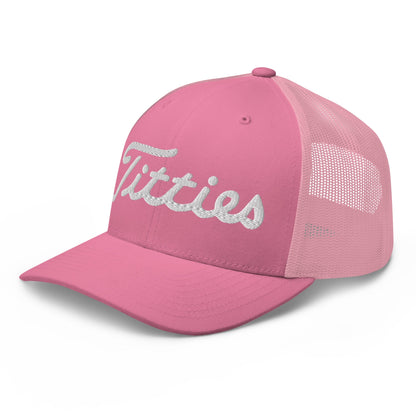Titties Trucker Hat - Pink - Club Rehab