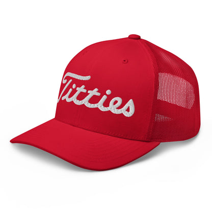 Titties Trucker Hat - Red - Club Rehab