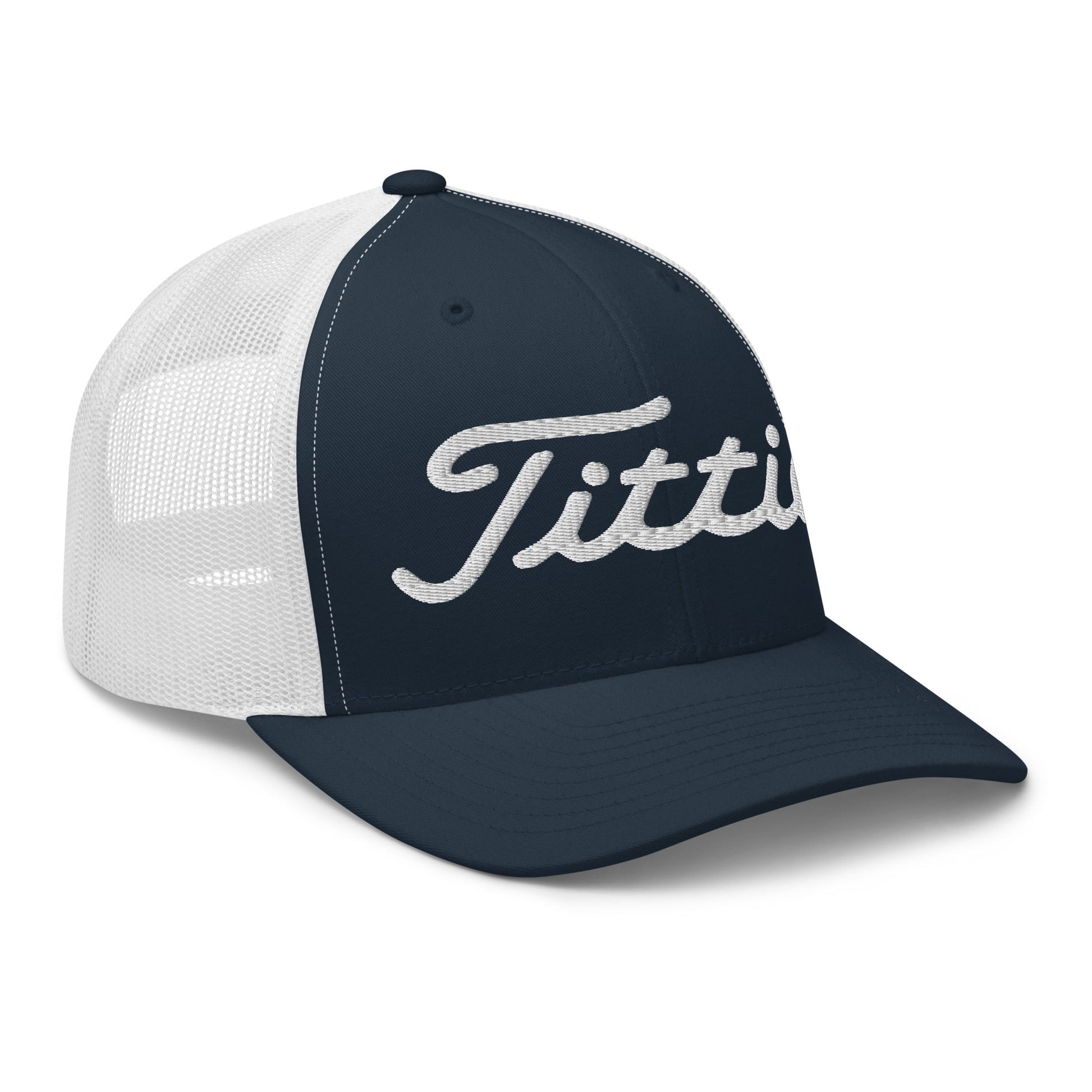 Titties Trucker Hat - Navy/ White - Club Rehab