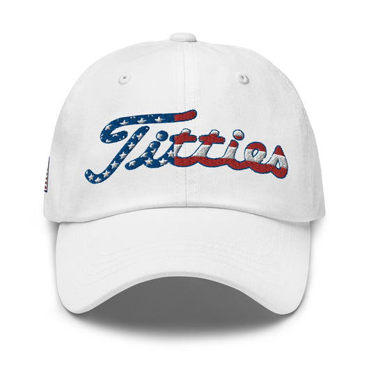 Titties USA Baseball Cap - White - Club Rehab