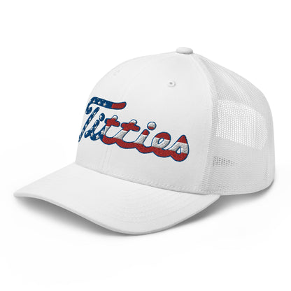 Titties USA Trucker Hat - White - Club Rehab