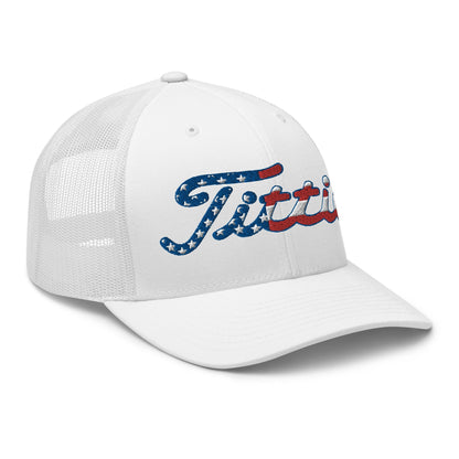 Titties USA Trucker Hat - White - Club Rehab