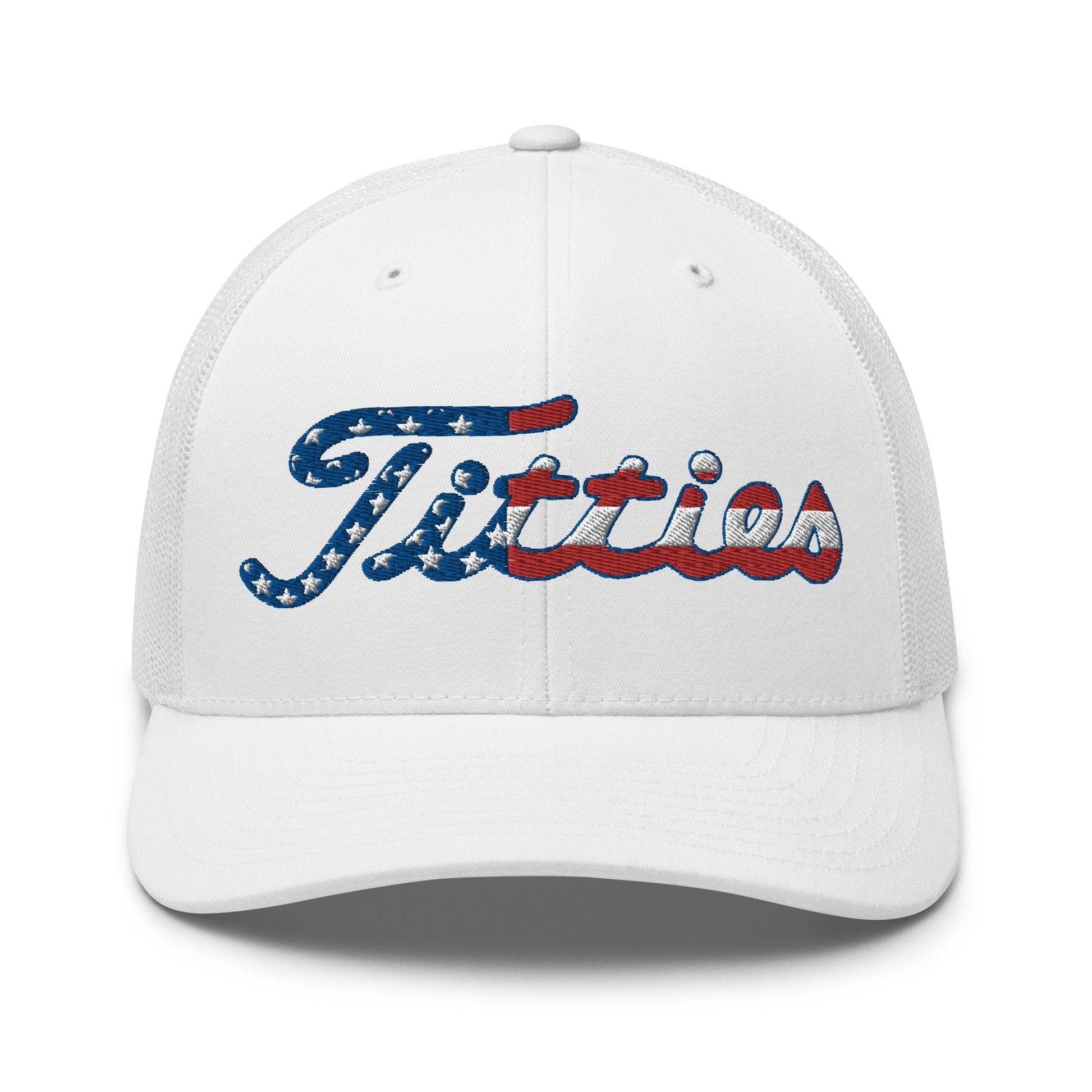 Titties USA Trucker Hat - White - Club Rehab