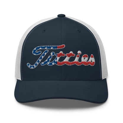 Titties USA Trucker Hat - Navy/ White - Club Rehab