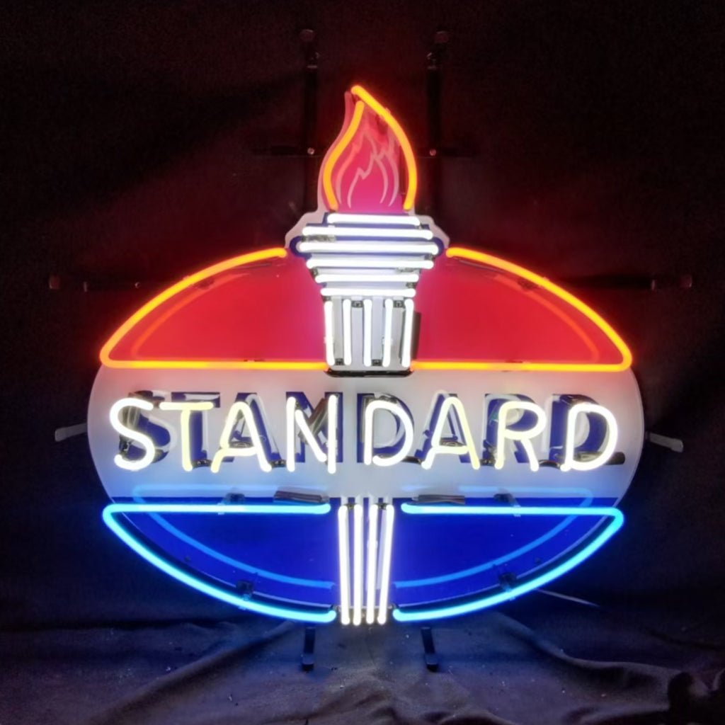 Torch with Standard Gasoline Neon Light Sign - Club Rehab