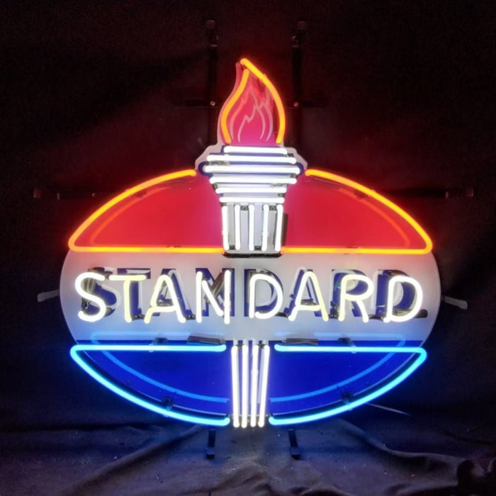 Torch with Standard Gasoline Neon Light Sign - Club Rehab