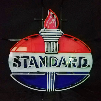 Torch with Standard Gasoline Neon Light Sign - Club Rehab