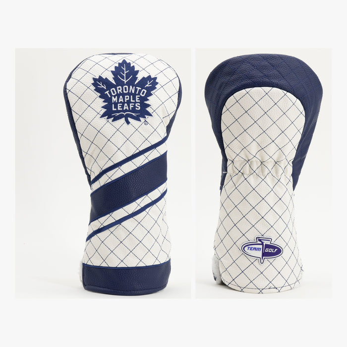 Toronto Maple Leafs Striped Quilted Driver Headcover, front and back views