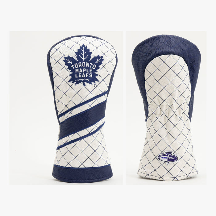 Toronto Maple Leafs Striped Quilted Fairway Headcover, front and back views