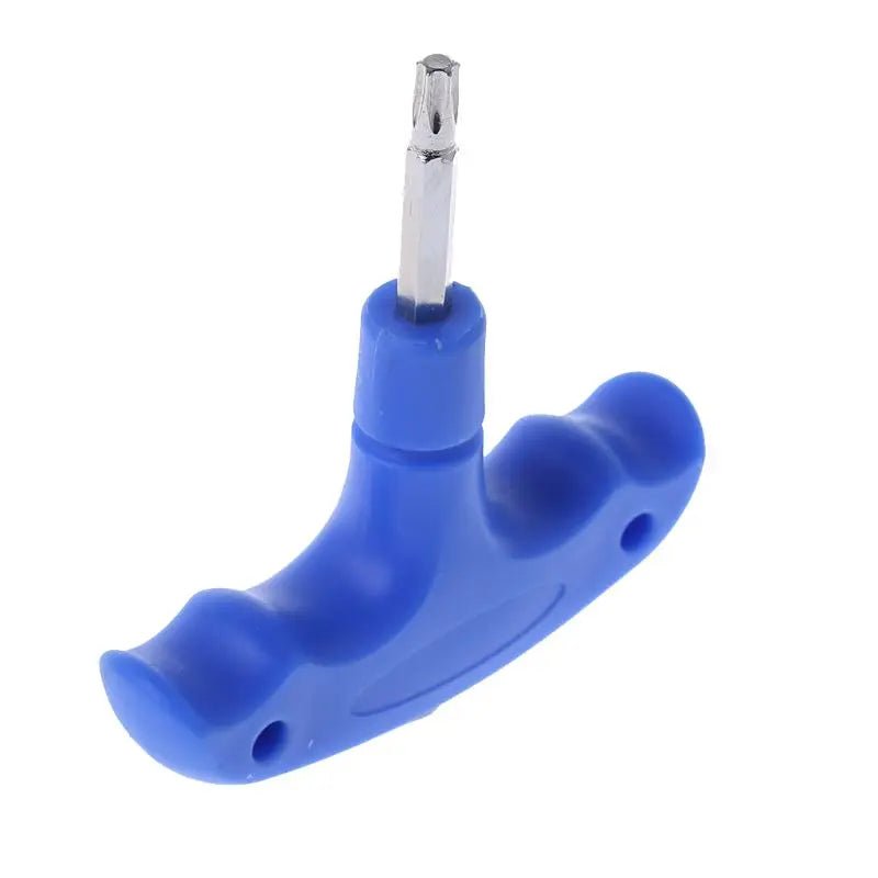 TorqueMaster Blue Golf Wrench - Club Rehab - Golf ToolsA side view of the TorqueMaster Blue Golf Wrench, highlighting the compact and sleek design, perfect for carrying in your golf bag.