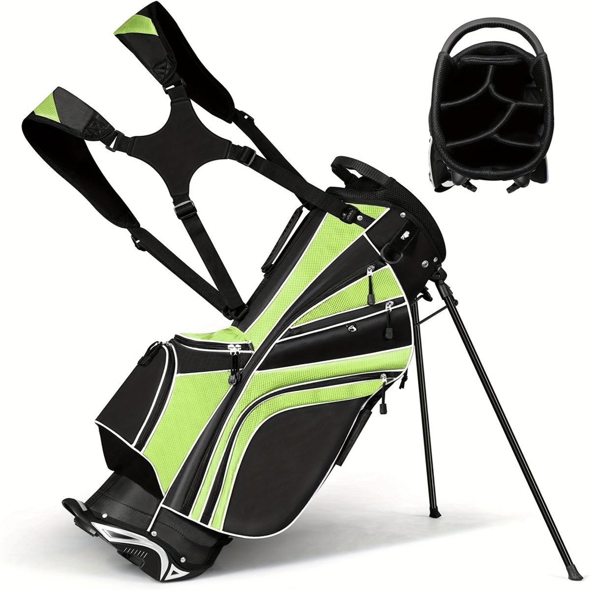 Tour Pro Golf Stand Cart Bag with 6 - Way Divider - Club Rehab - golf bagGreen45430462447808