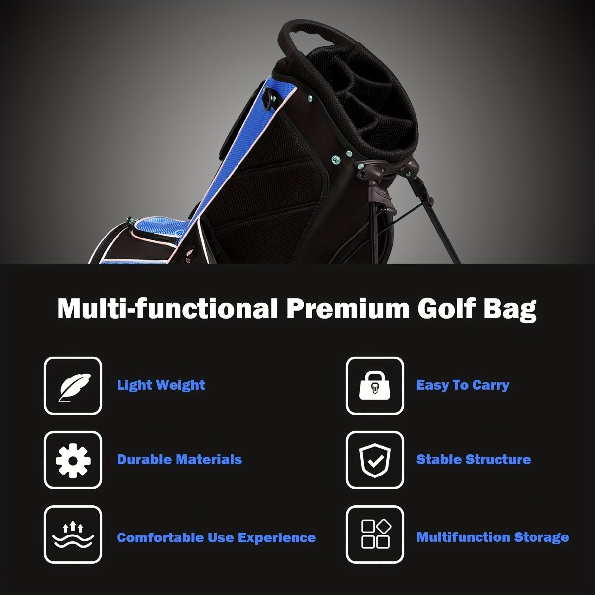 Tour Pro Golf Stand Cart Bag with 6 - Way Divider - Club Rehab - golf bagBlueTour Pro Golf Stand Cart Bag with 6 - Way Divider