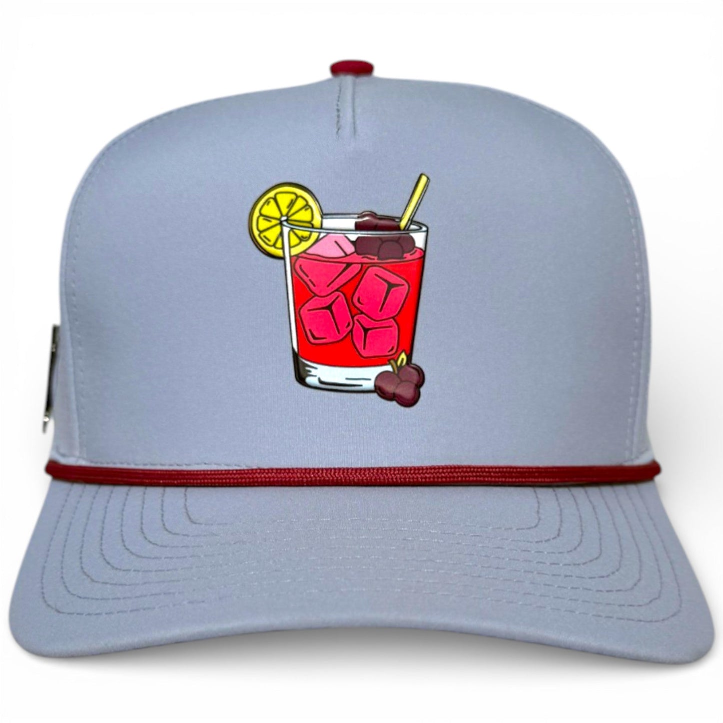 Transfusion Golf Hat | Snapback Cap | Built - in Magnetic Ball Marker Holder + Marker Included | Adjustable Light Gray - Club Rehab