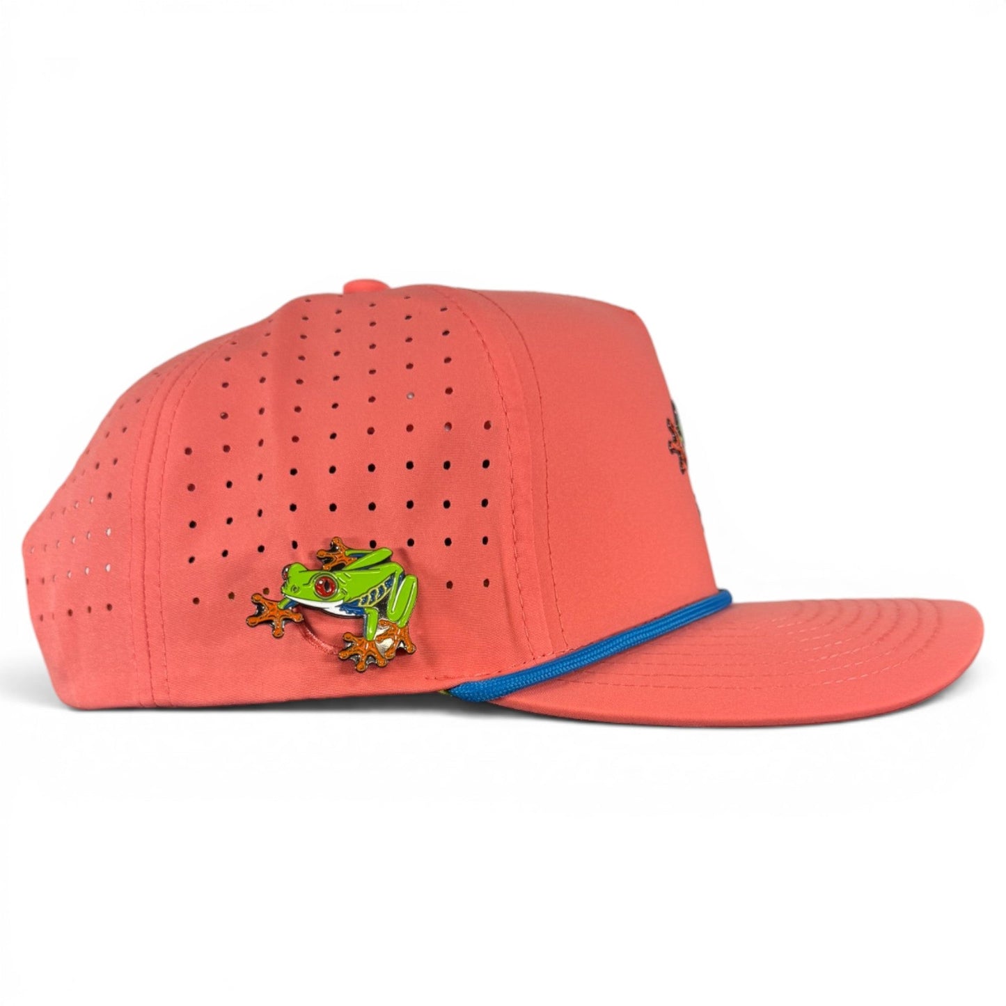 Tree Frog Golf Hat | Snapback Cap | Built-in Magnetic Ball Marker Holder + Marker Included | Adjustable | Red Eyed - Club Rehab