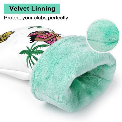Green velvet lining product with text on a white background