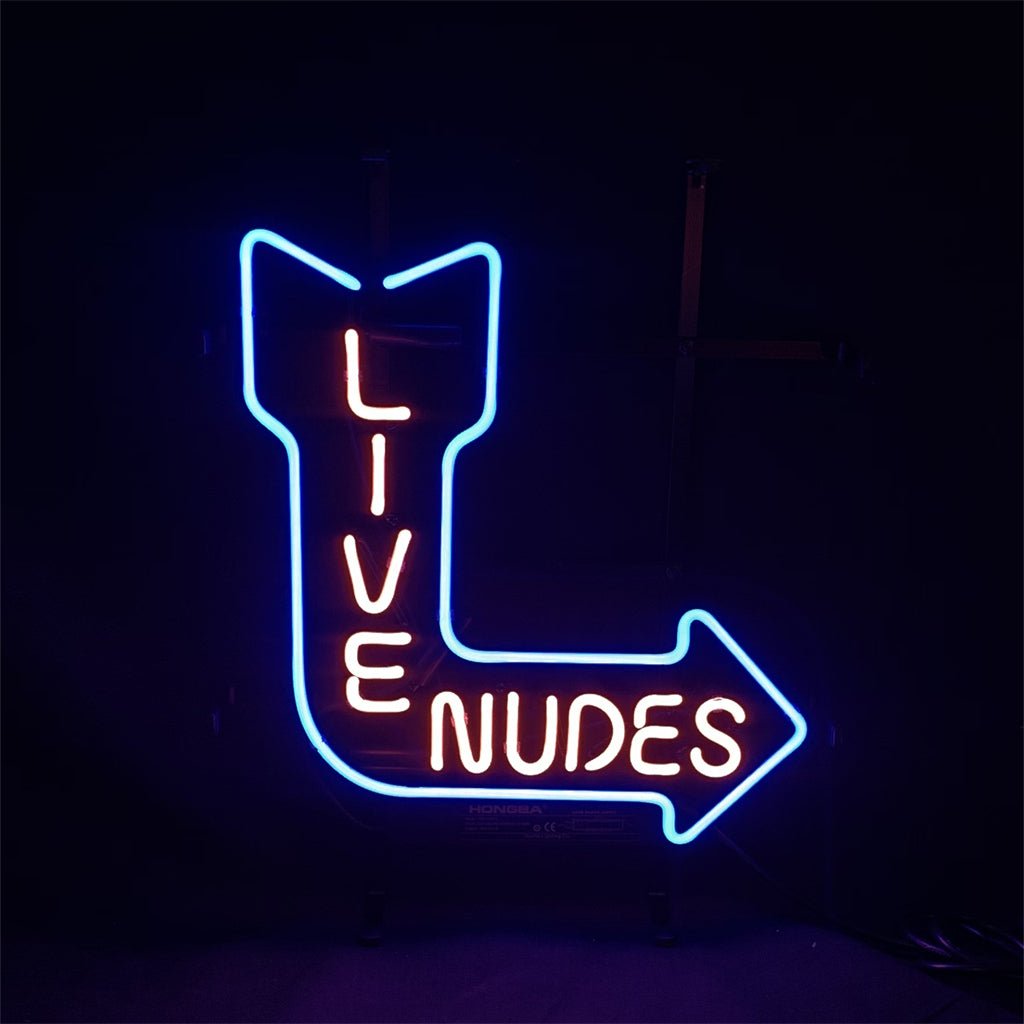 Turn Right Arrow Live Nudes Neon Signs - Club Rehab
