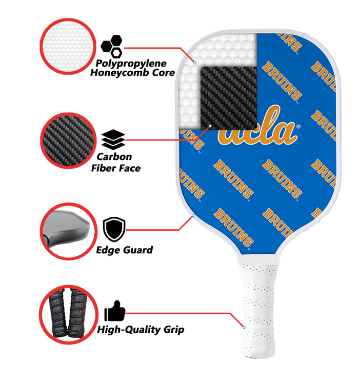 UCLA Bruins Pickleball Paddle | Carbon Fiber Face | 12mm Core - Club Rehab