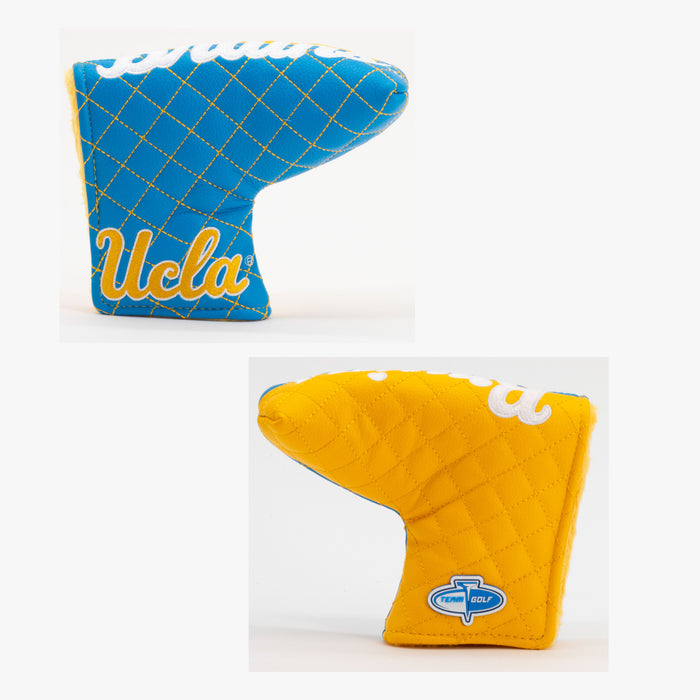 UCLA Bruins Split Quilted Blade Putter Cover, offset front and back views